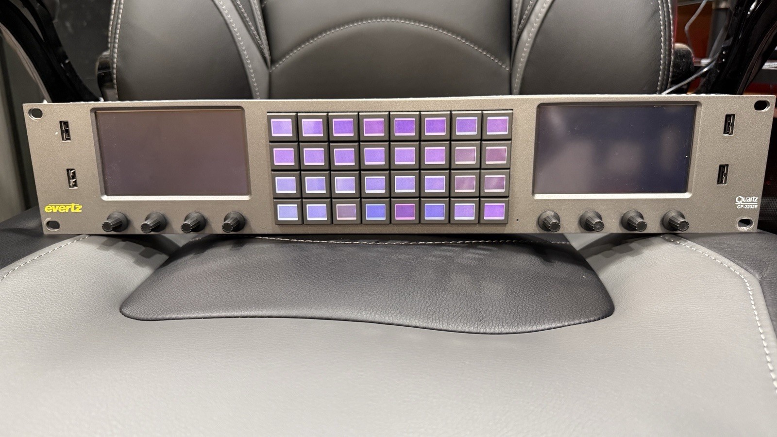 Evertz CP-2232E Advanced System Control Panel, 2RU, Two Touchscreens, 32 Button