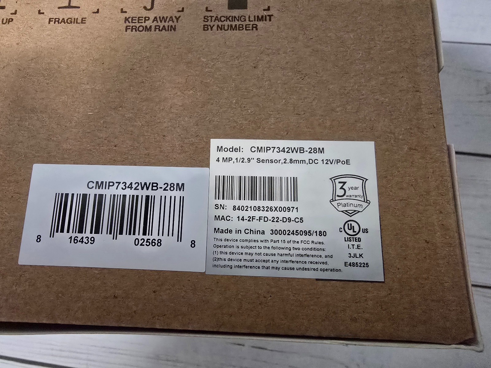 CMIP7342WB-28M: New LT 4MP Platinum IP Network Dome Security Camera (Black)