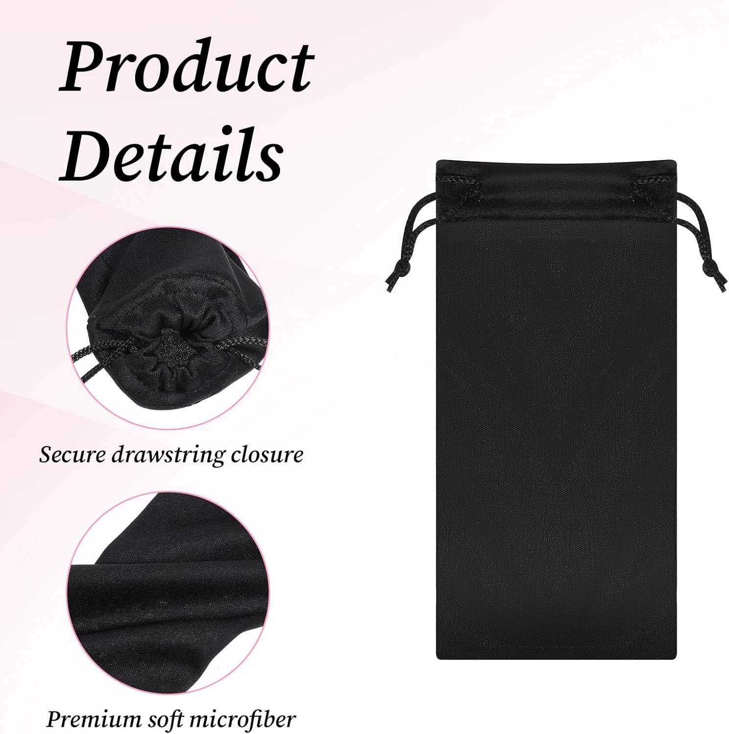 Bewudy Microfiber Sunglasses Pouch 10 Pcs Black