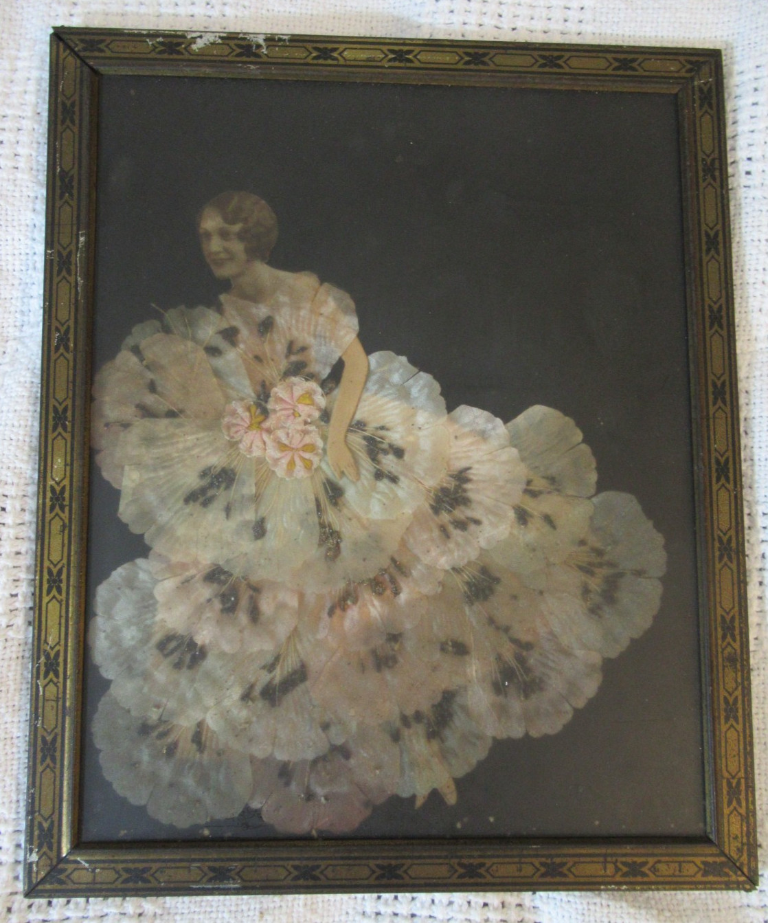 Antique Art Deco Victorian Metal Picture Frame Floral Photography Collage Unique