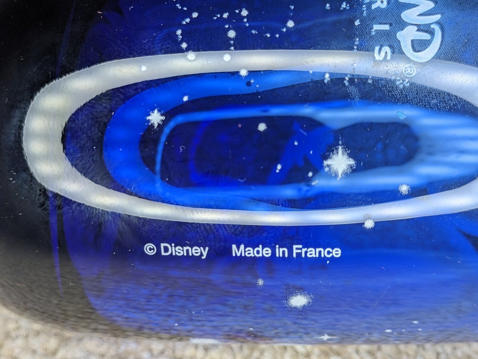 Disneyland Paris 2000 Millennium Collectors Blue Glass Limited Edition