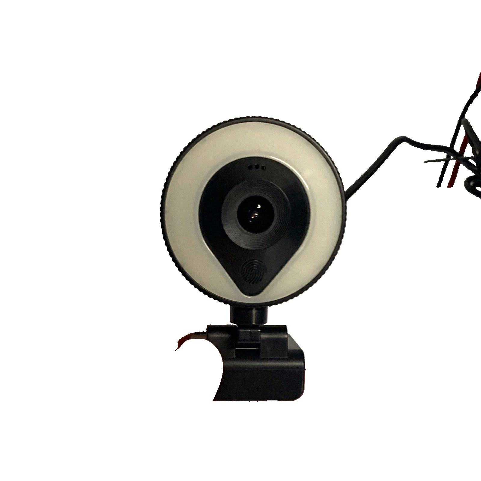 1080p USB Webcam 60fps w/ Ring Light, Built-In Mic, Clip-On, Black