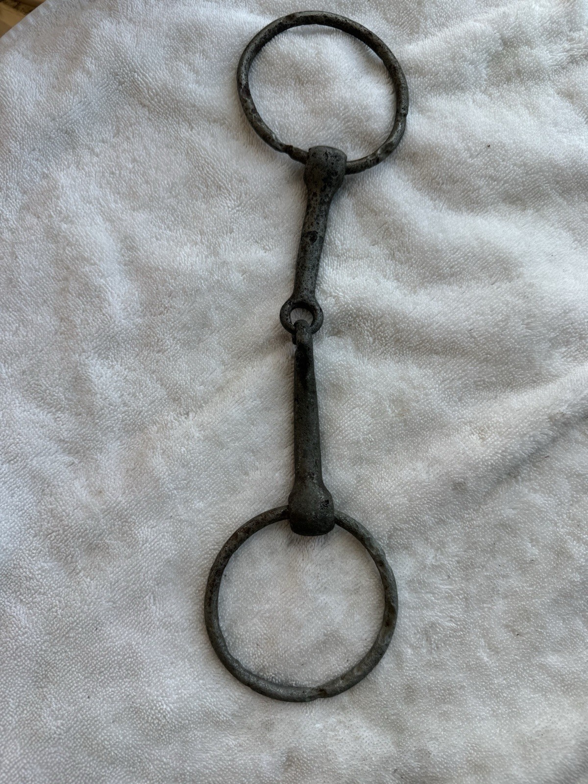 Vintage Equestrian Bridle Horse Bit O Ring Snaffle With straight Bar Mouth Piece
