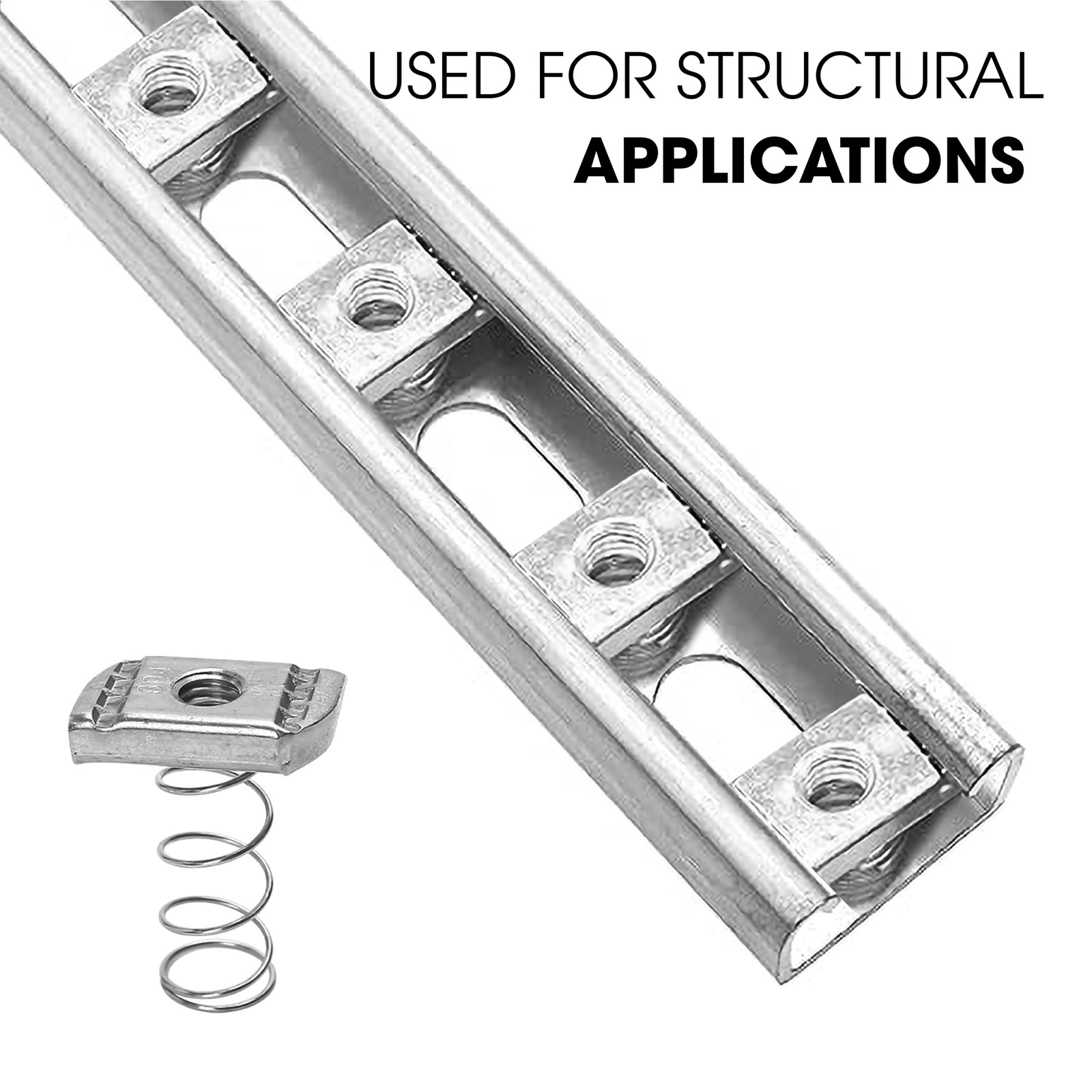 3/8-16 Strut Channel Nuts 10 PCS Thickened Stainless Steel Spring Hardware