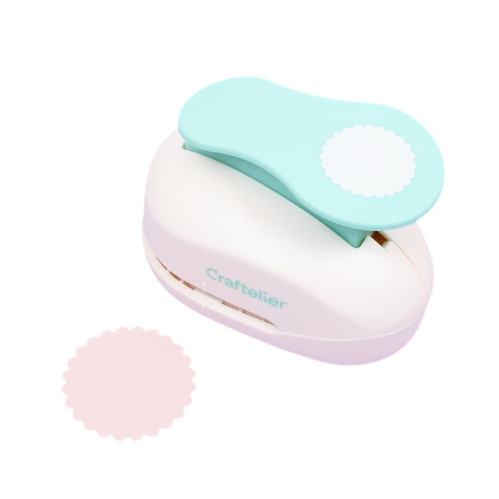- 2 Inch Circle Scallop Punch with Lever Press | Shape Hole Puncher for Paper...