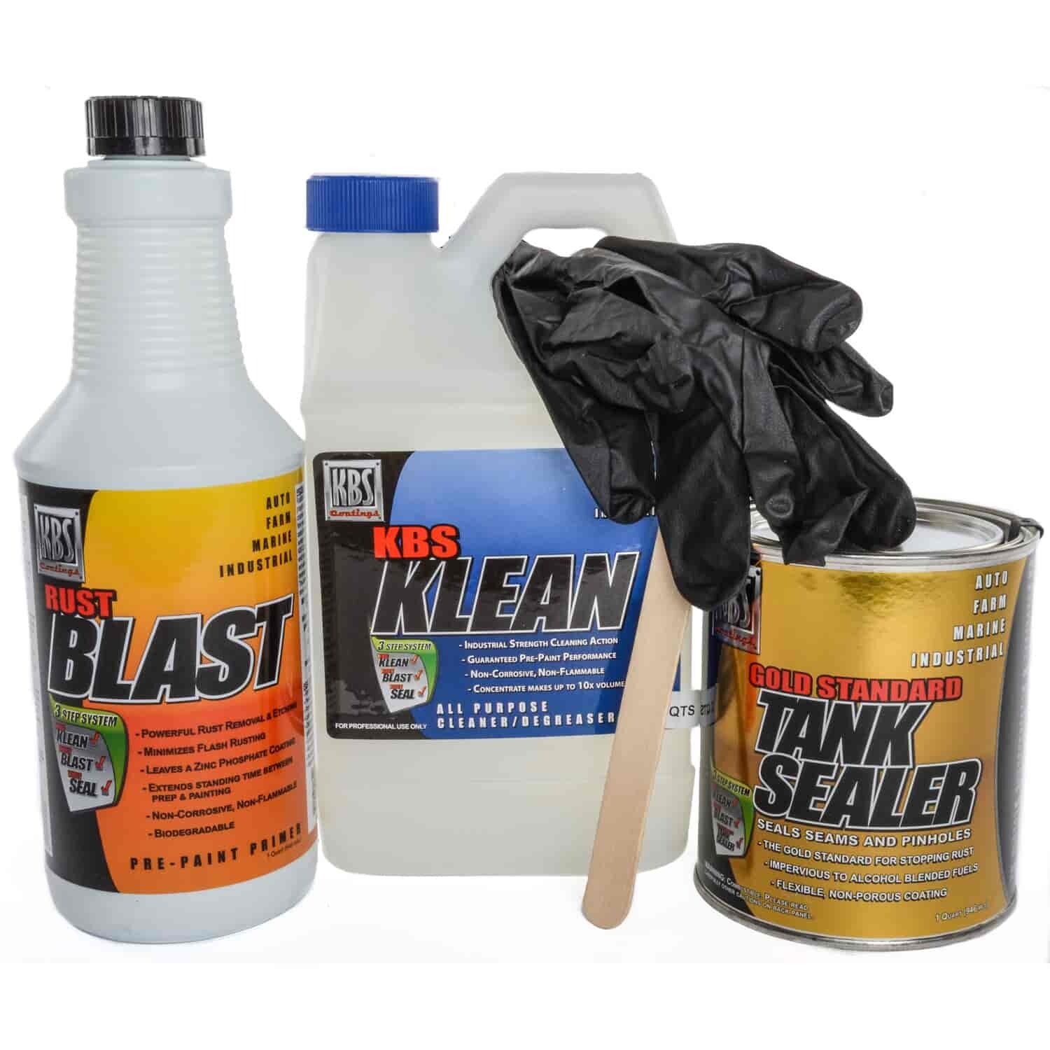 KBS Coatings Motorcycle Fuel Tank Repair/Sealer Kit Complete Tank Liner Kit