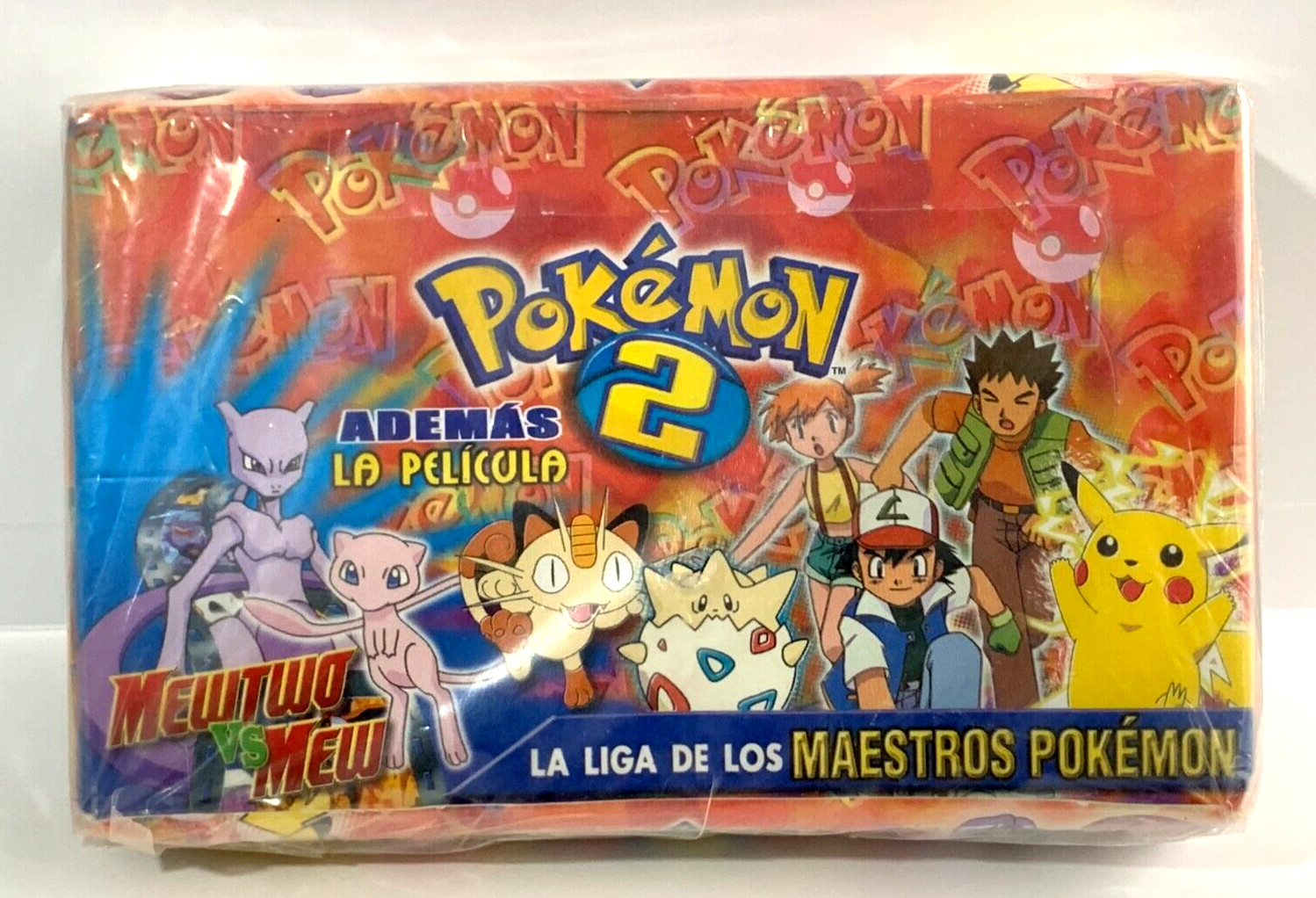 1999 BOX POKEMON 2 Mewtwo VS Mew Navarrete - 100 Sealed Packs PERU Edition