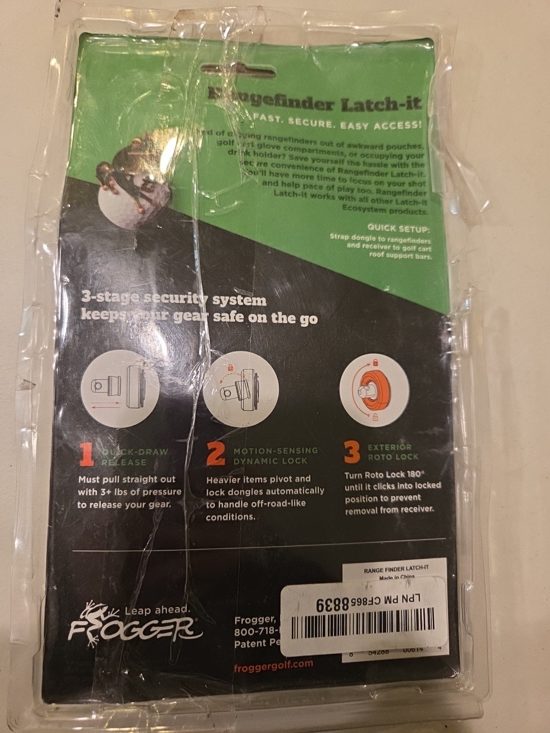 Frogger Golf Rangefinder Magnetic Holder For Golf Carts With Latch-it Technology