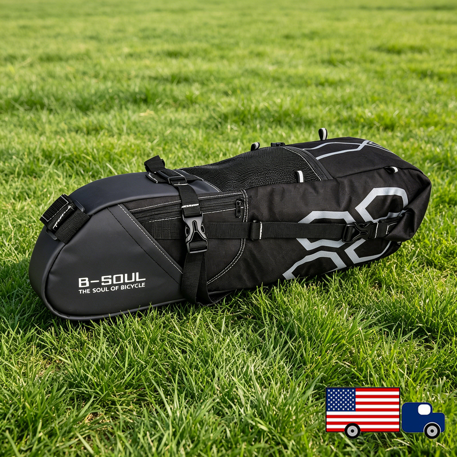 Waterproof Bicycle Saddle Bag Large Capacity Mountain Bike Road Storage Bag US