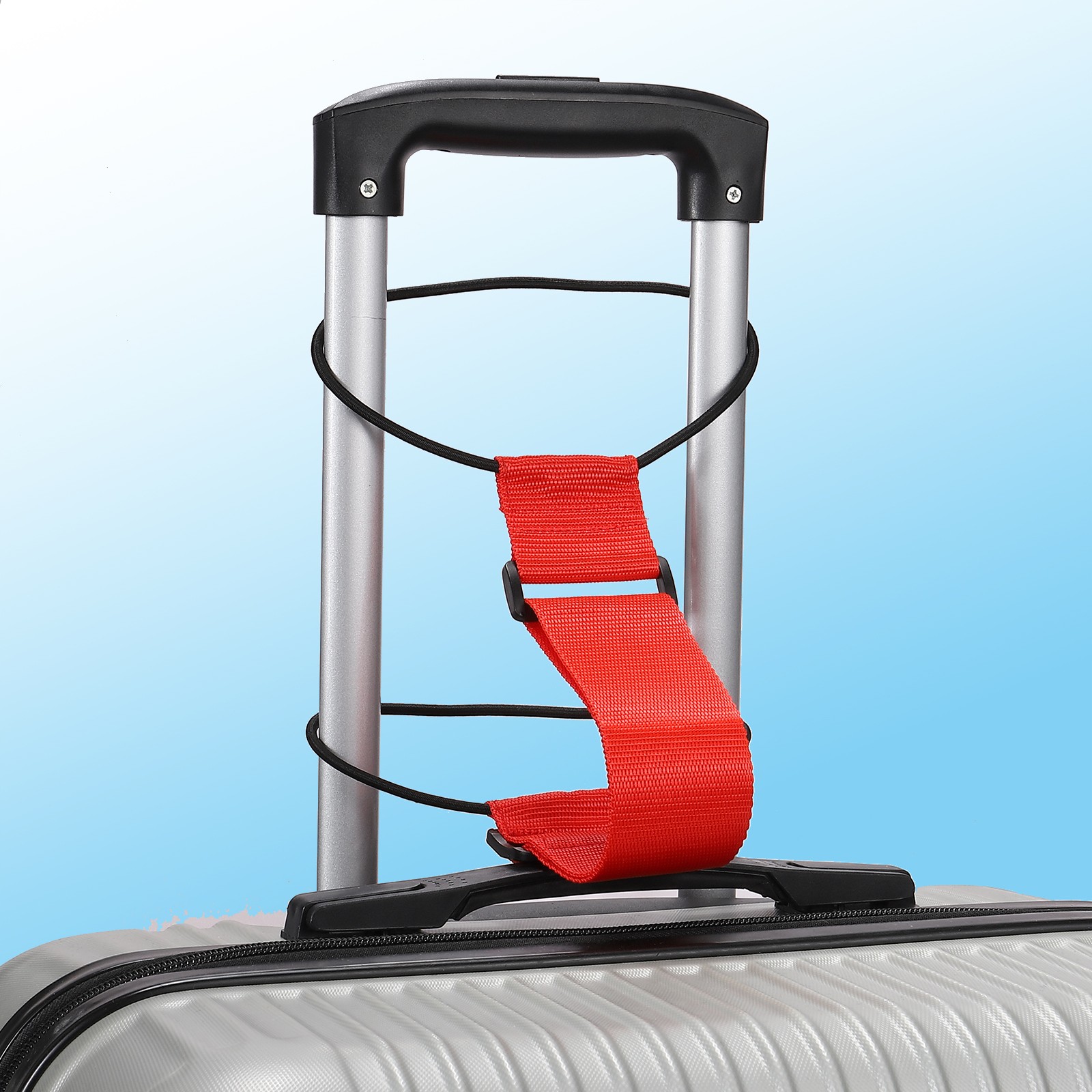 2pcs, Luggage Straps Bag Bungee Suitcase Straps Adjustable Belt Red