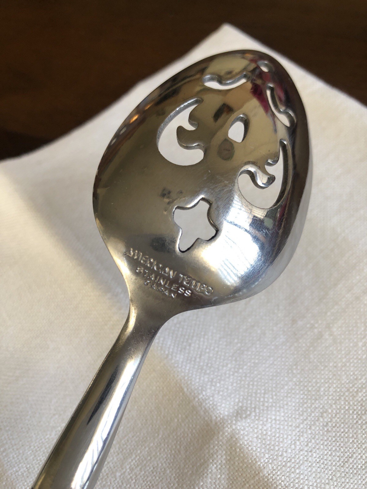 Vintage American Tempo Slotted Serving Spoon