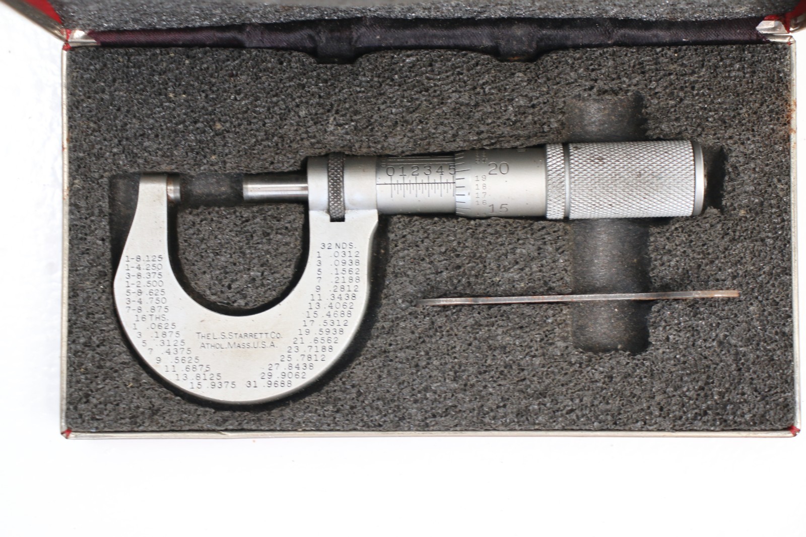 Starrett No. 230 Micrometer Caliper with box and tool