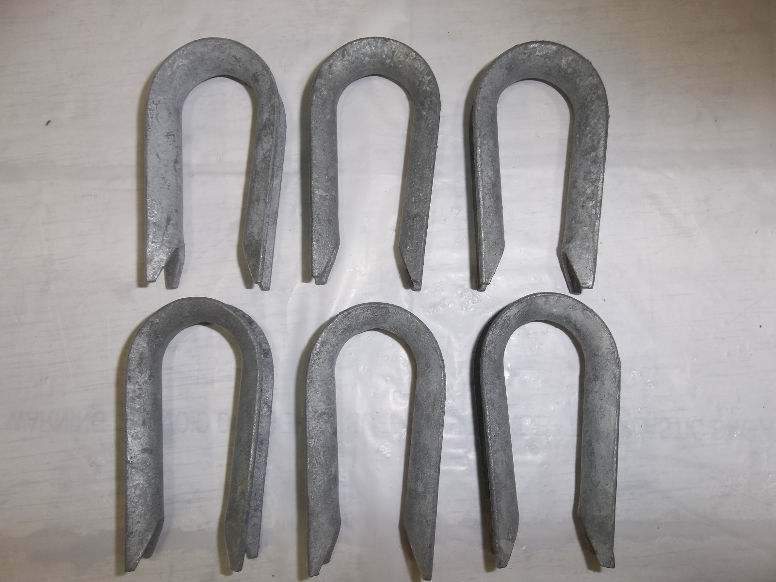 (6) HEAVY DUTY 7/16” GALVANIZED GUY WIRE ROPE THIMBLE OPEN EYE ROHN TOWER