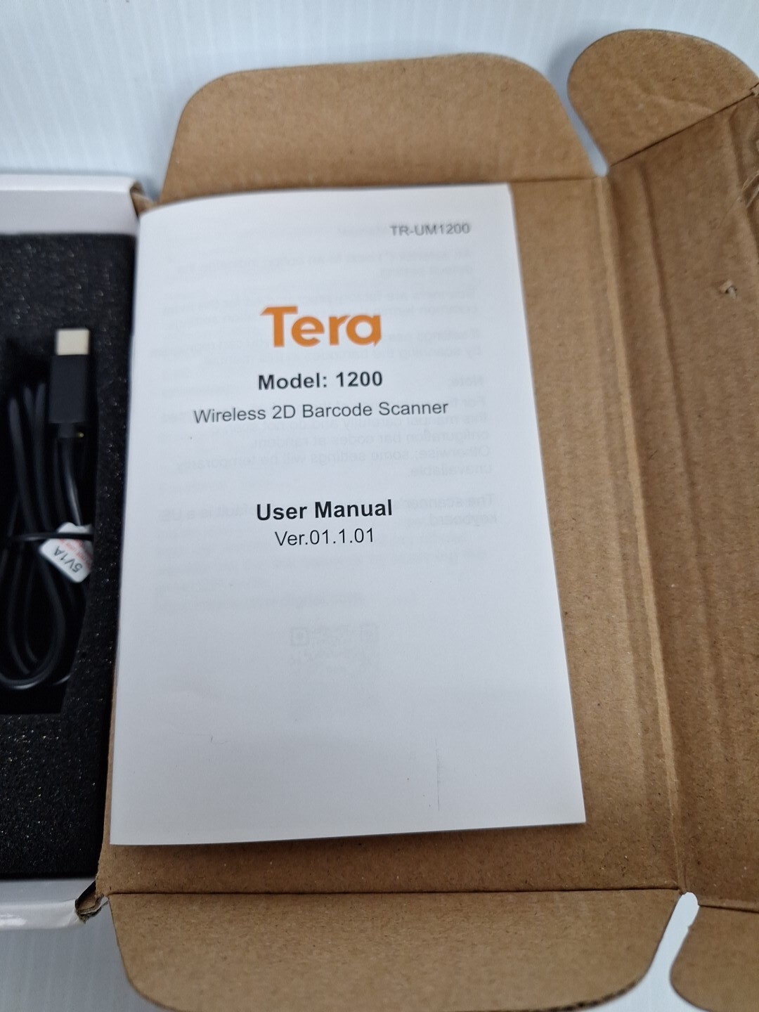 Tera Model 1200 Mini Portable Barcode Scanner - USB, Plug & Play, Dongle, Manual
