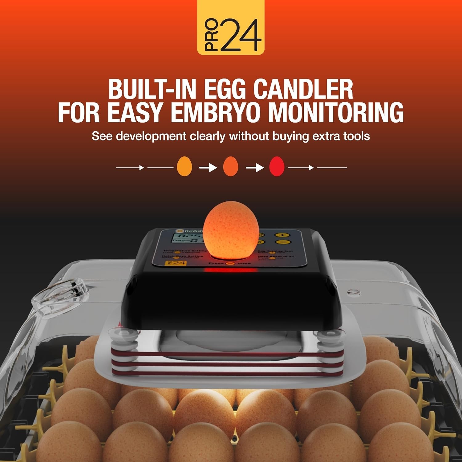 Pro24 Automatic Egg Incubator for Hatching Eggs – Digital Chicken Egg Incubator,