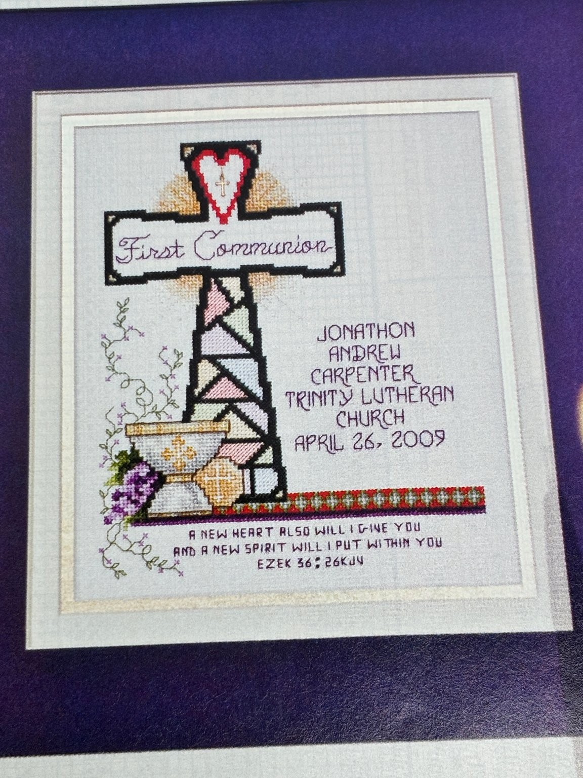 First Communion Record Cross Stitch Pattern Religious Magazine Pages