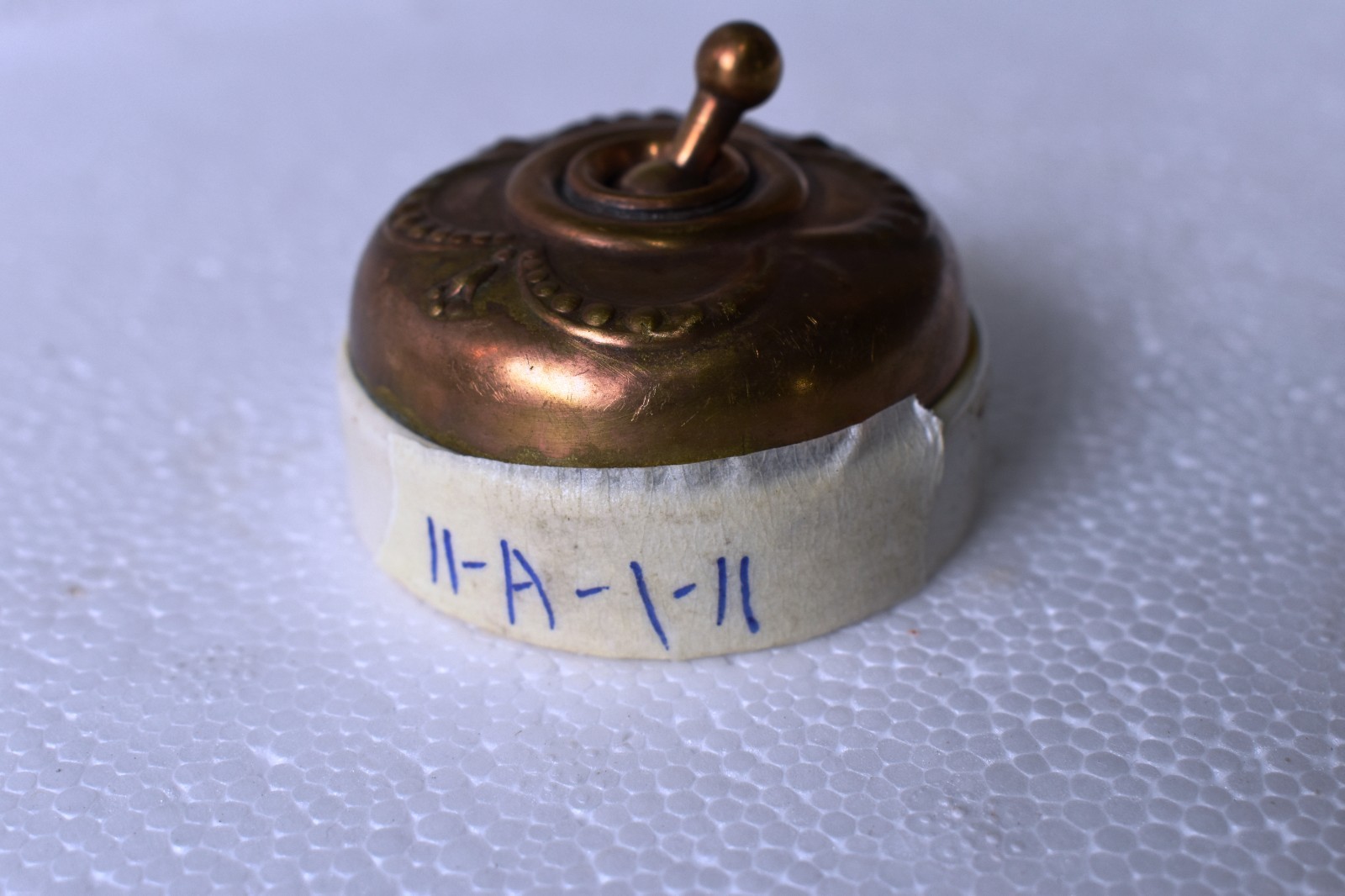 Antique Crabtree Brass Toggle Switch Ceramic Base 1920s British Wall Light "RA11