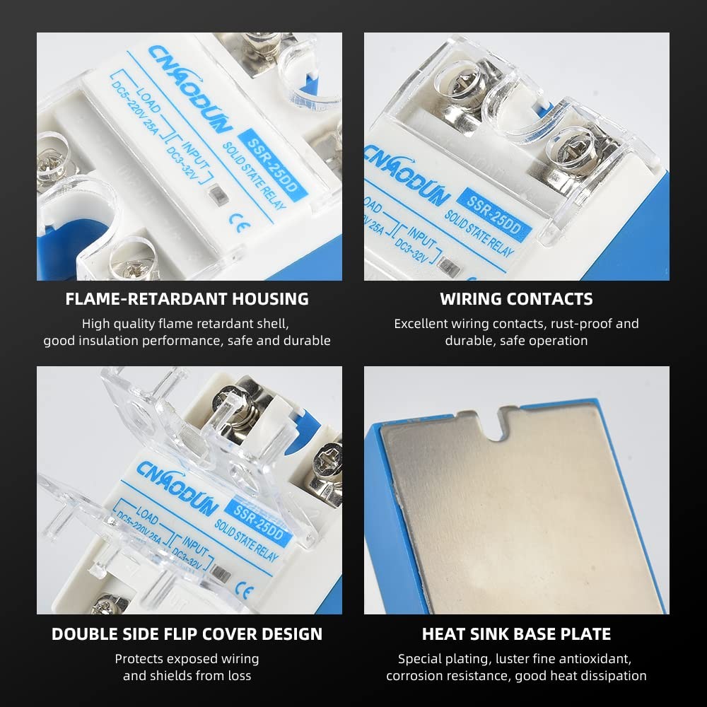 Solid State Relay SSR25DD Heat Sink DC To DC 25A Input 332VDC Output 5220V