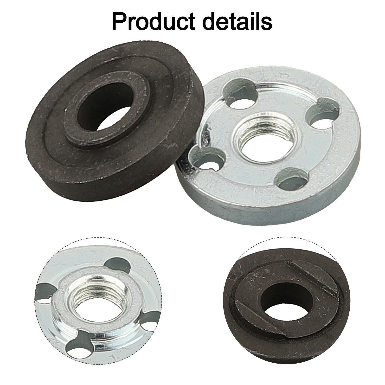 M10 Thread Angle Grinder Metal Pressure Plate Inner Outer Flange Nut Set Tools