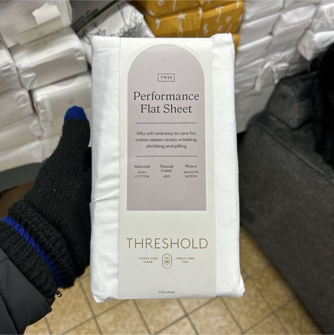 Threshold Performance Twin Flat Sheet 100% Cotton 400TC Solid White