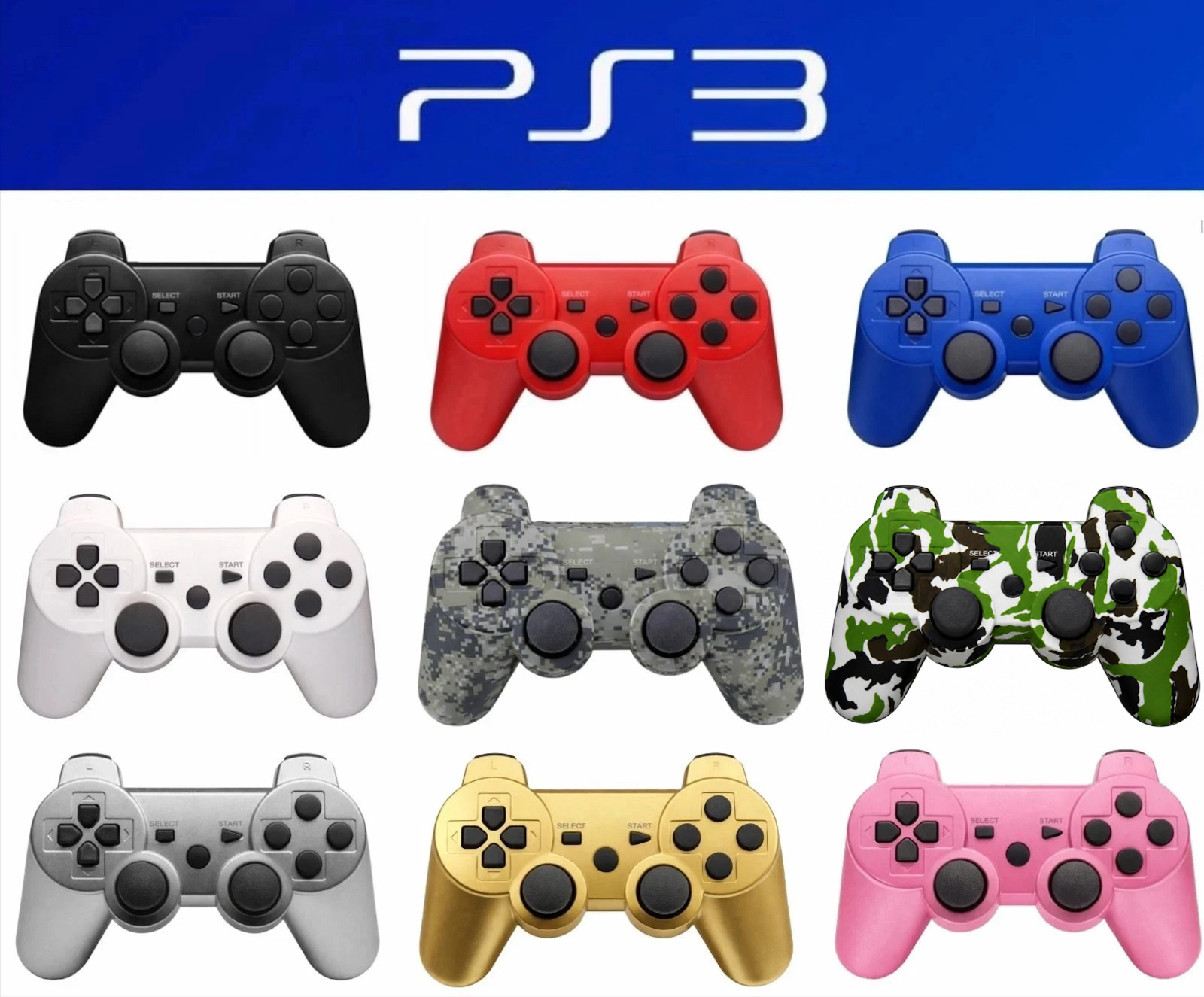 Wireless Controller Bluetooth Gamepad for PlayStation 3 PS3 Multi-color