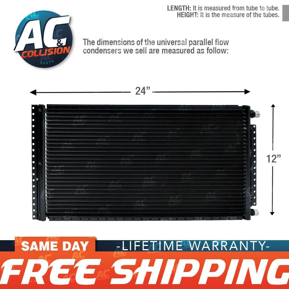 CNFP1224 AC A/C Universal Condenser Parallel Flow 12 x 24 O-ring #6 And #8