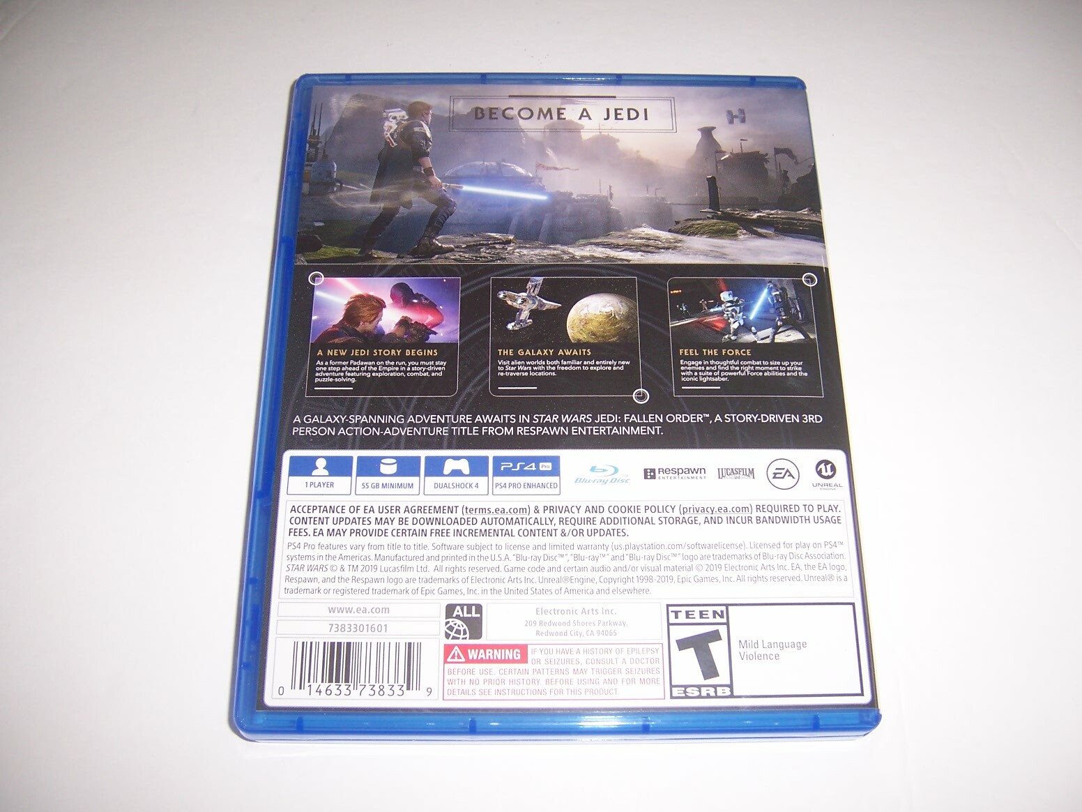 Replacement Box Case STAR WARS JEDI FALLEN ORDER Sony PlayStation 4 PS4 ORIGINAL