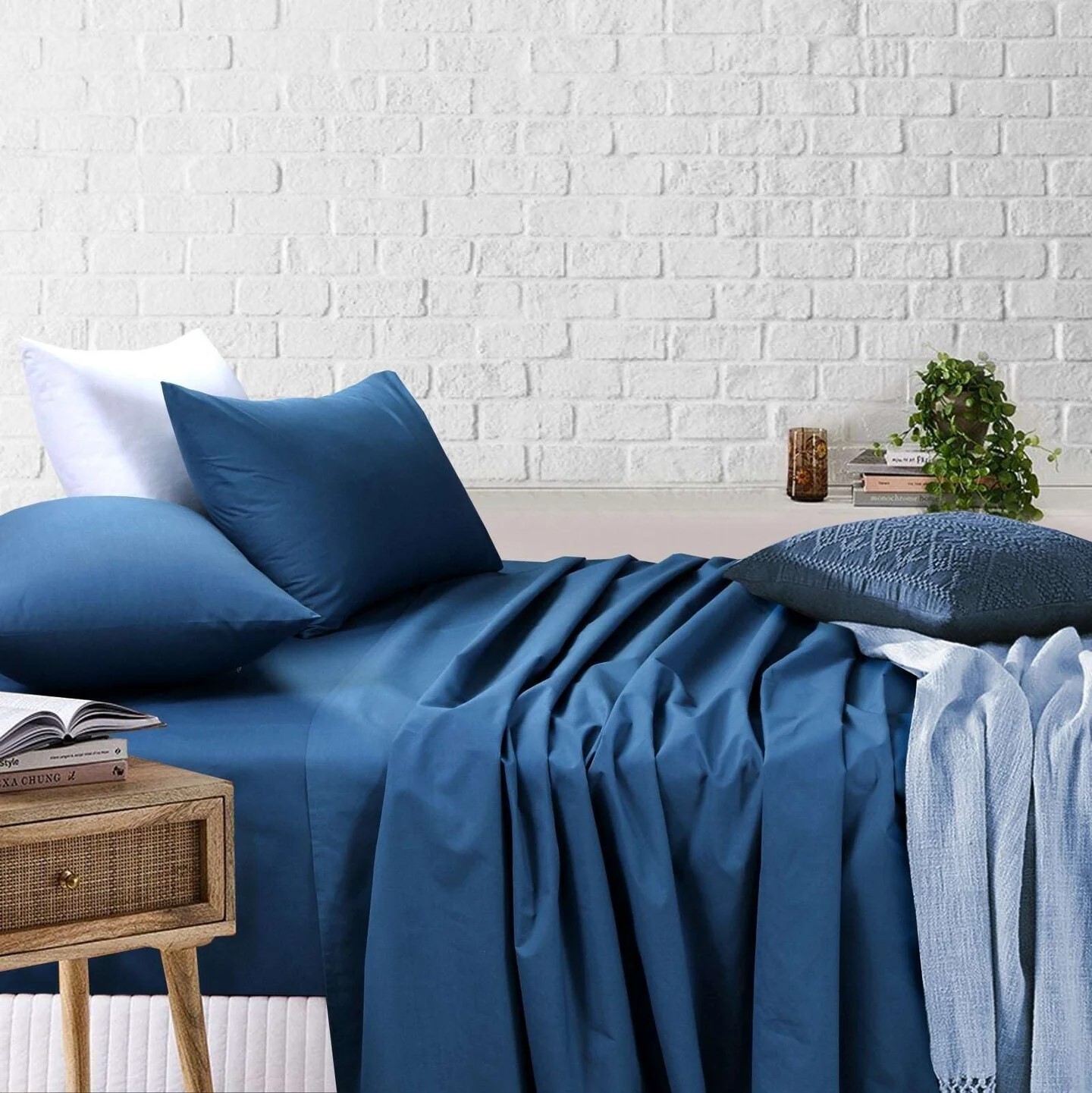 Single/KS/Double/Queen/King 4 Piece Bed Sheet Set,Flat,Fitted,Pillowcases
