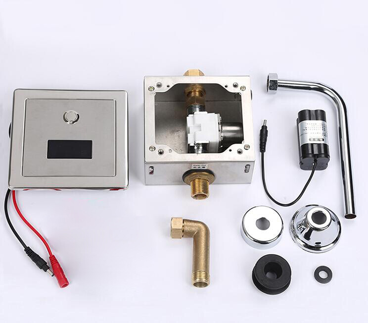 Bathroom Lavatory Automatic Urinal Sensor Flush Valve Mixer Faucet Wall Mount
