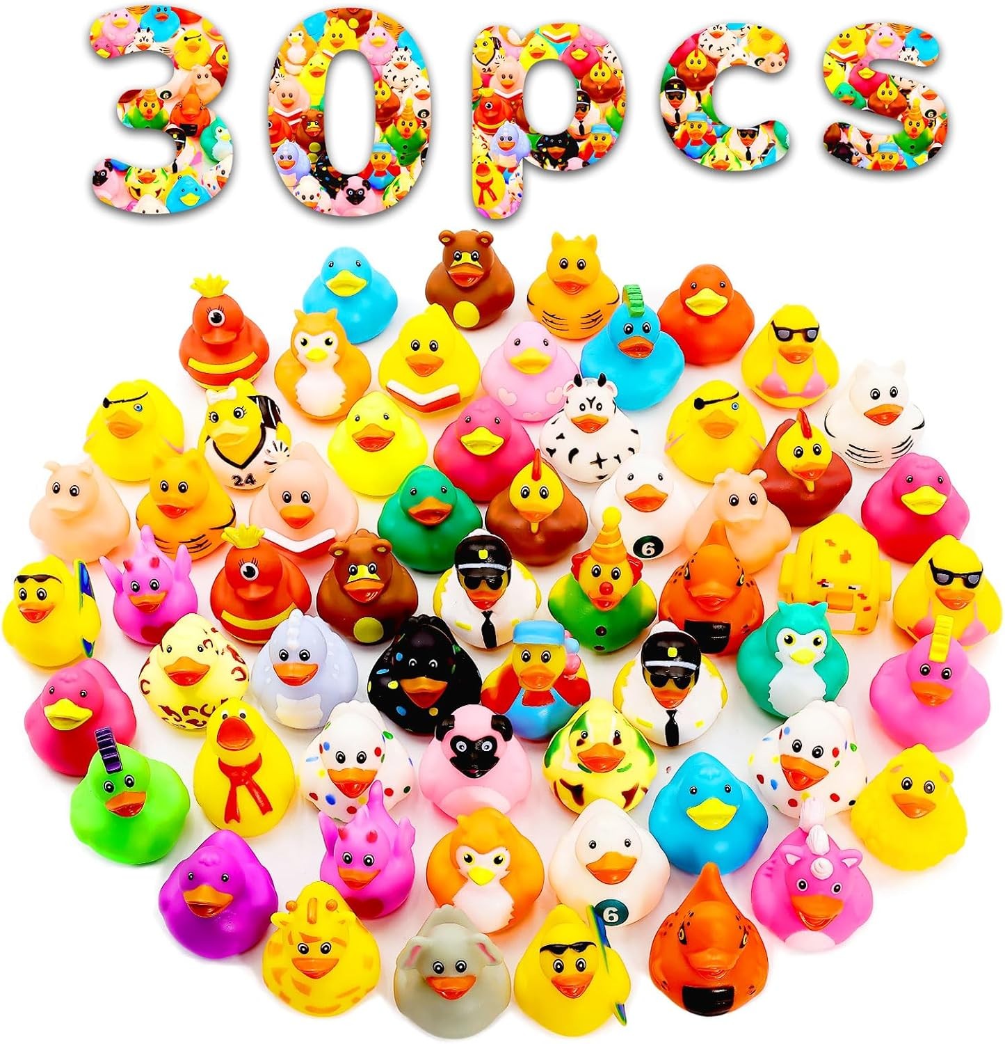 30 Pack Rubber Ducks for Jeeps 2.3 Inch Bulk Floater Ducks-30