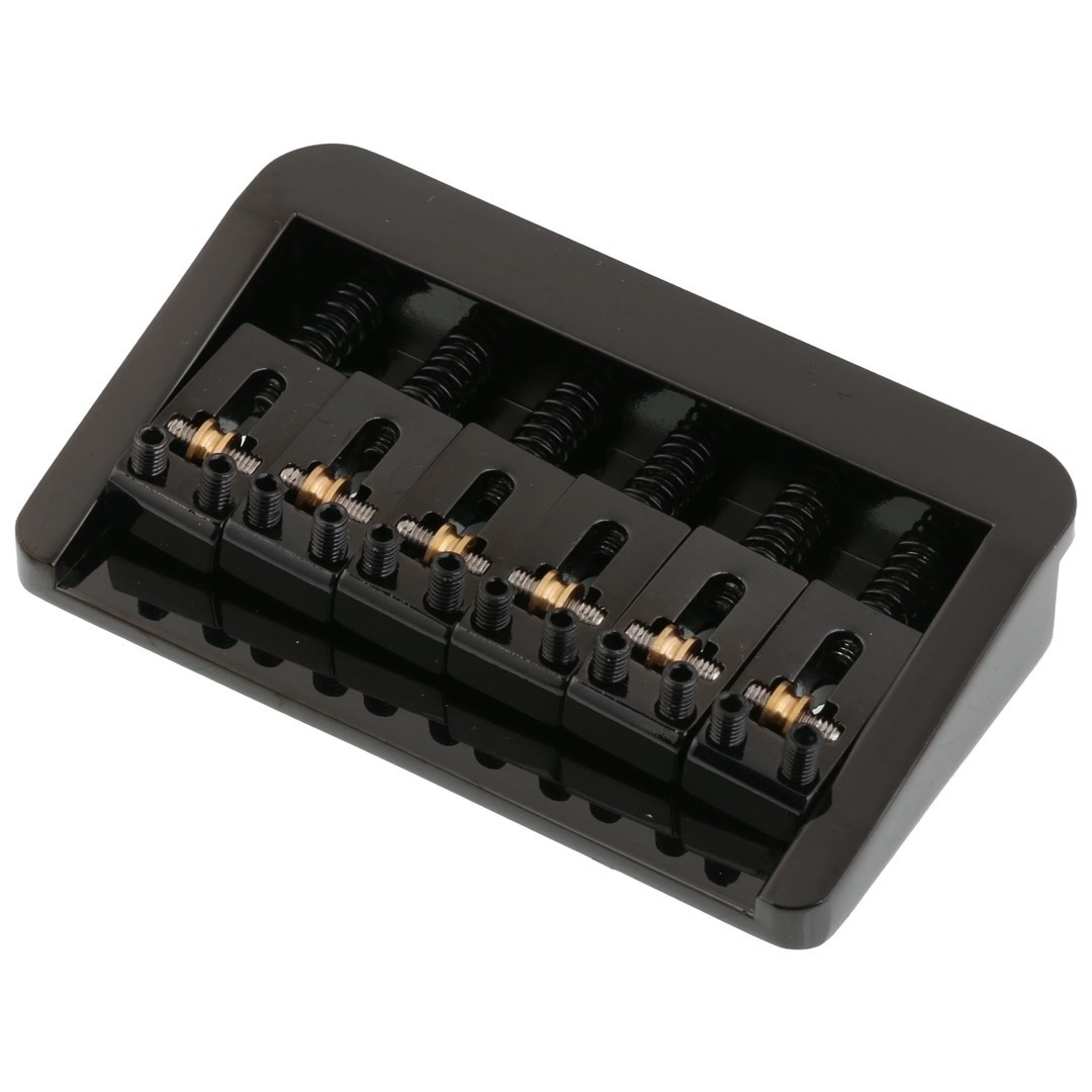 6 String Electric Guitar Bridge w/ Adjustable Brass Roller Saddle Black #jg