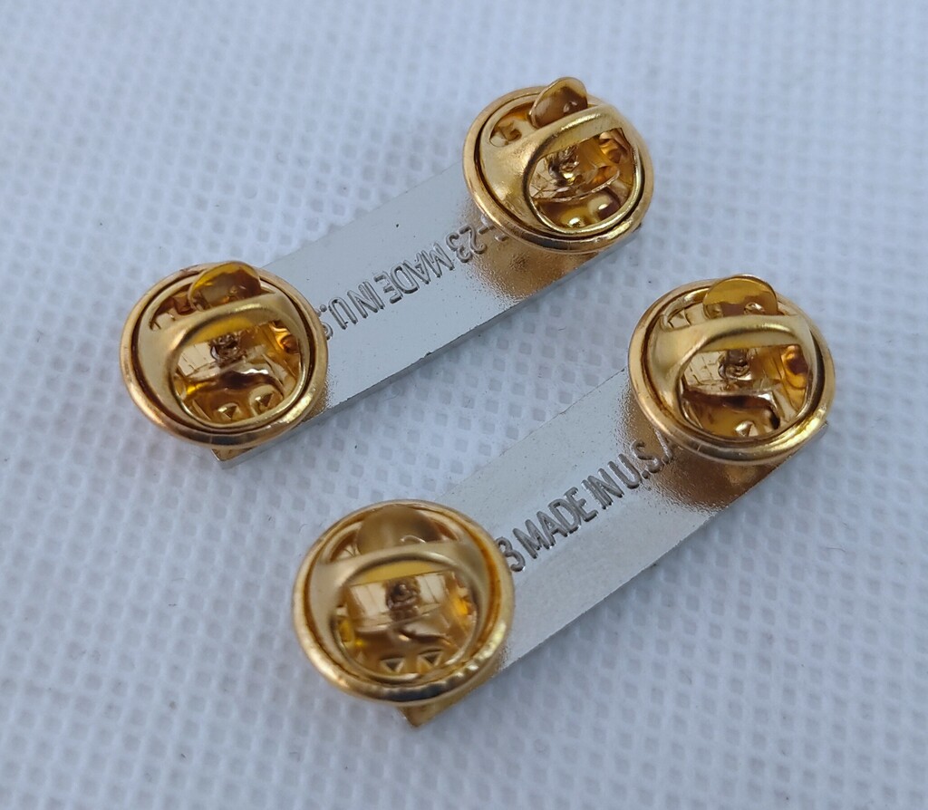 PAIR US ARMY CHIEF WARRANT OFFICER 1 (CW1) BRITE PIN ON RANK BADGE -chho981