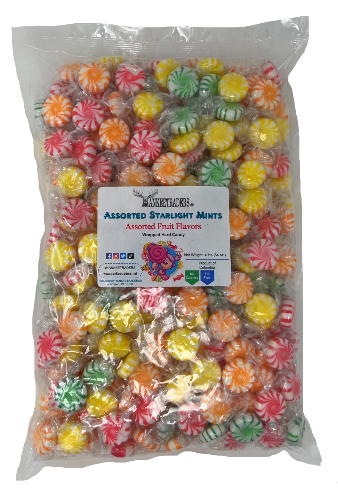 Assorted Fruit Starlight Mints Hard Candy, 4 lbs ~ YANKEETRADERS® ~FREE SHIPPING