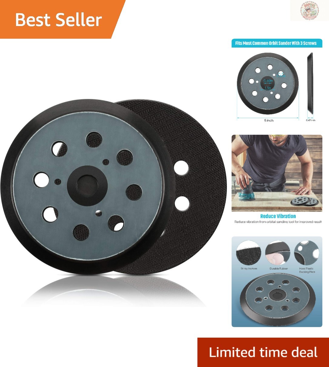 High-Performance 5-Inch Sanding Pad Replacement - Easy Installation, 240 Grit