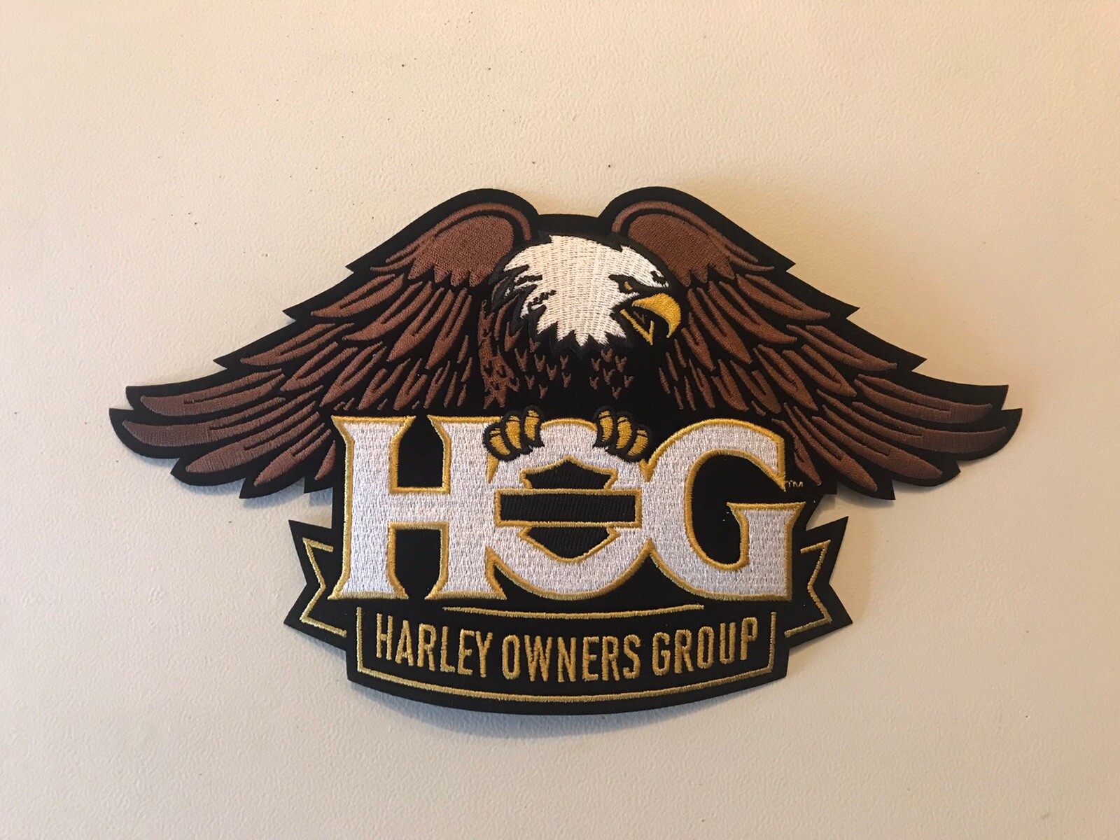 Large 10 3/4" Harley Davidson Owners Group Patch HOG Eagle Jacket Vest Wings