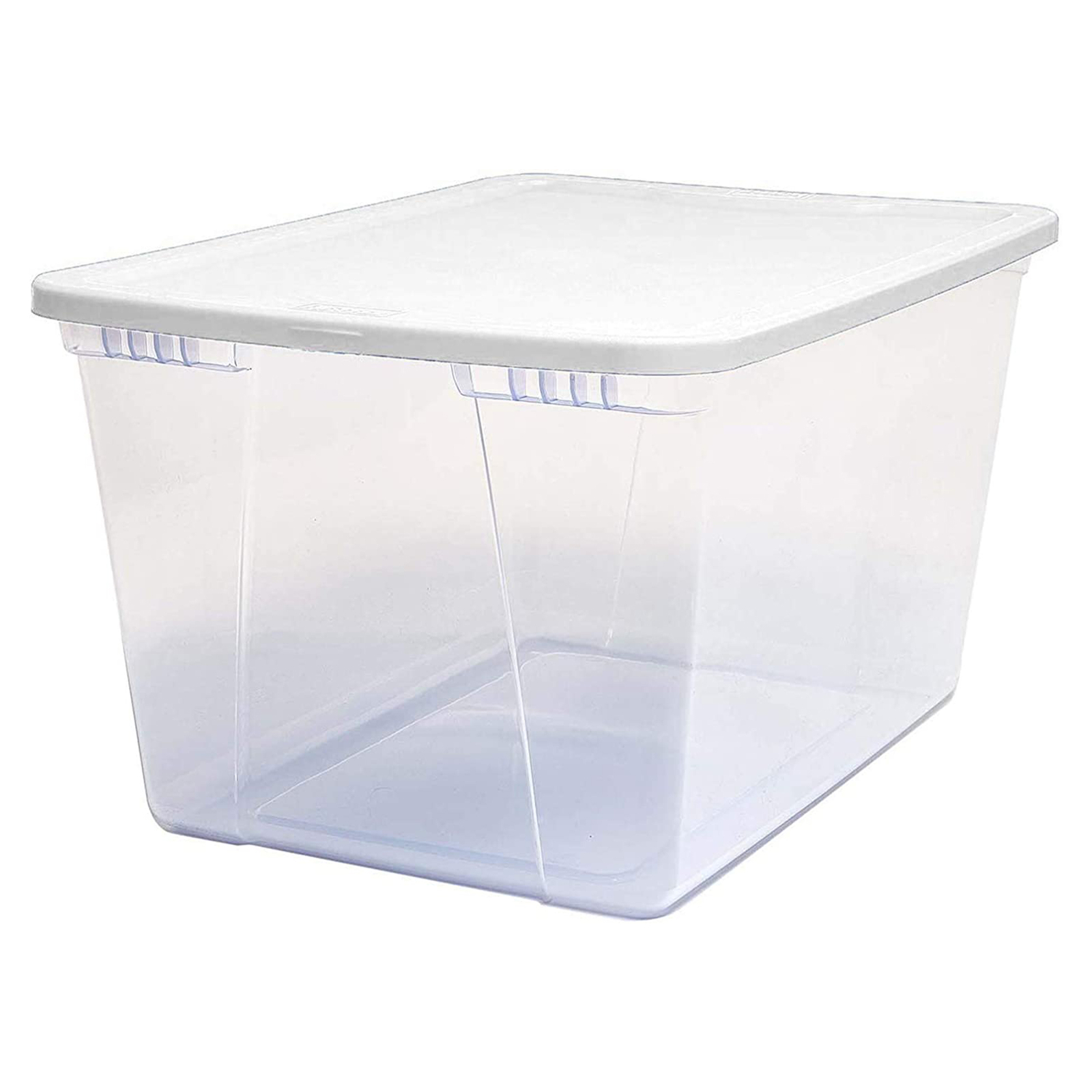HOMZ 56qt Snaplock Clear Plastic Storage Container Bin with Secure Lid, 2 Pack