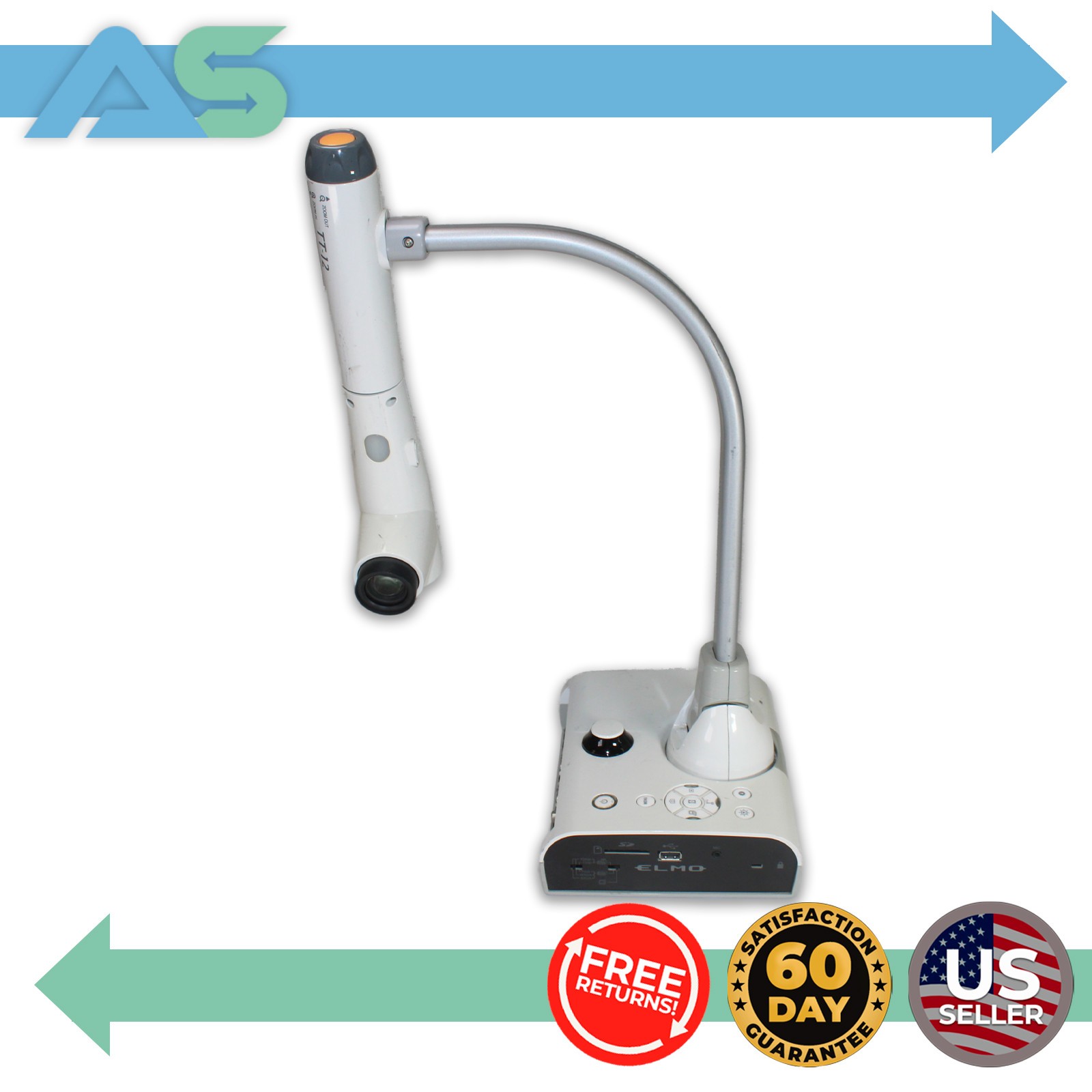 Elmo TT-12 Teacher's Tool 1080p HD Interactive Document Camera HDMI VGA 12x Zoom