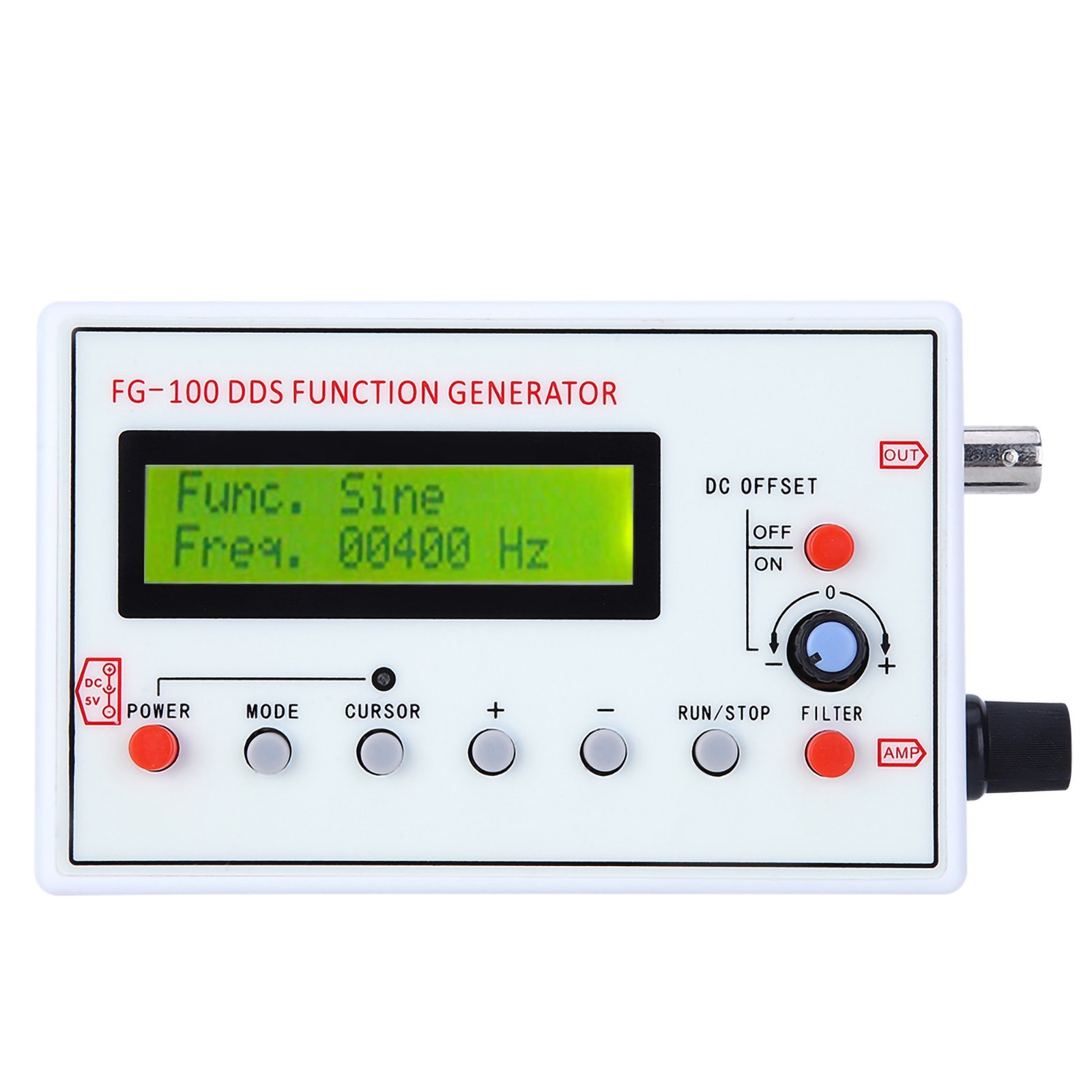 FG-100 DDS Function Generator Sine 1Hz-500KHz Counter Signal Source