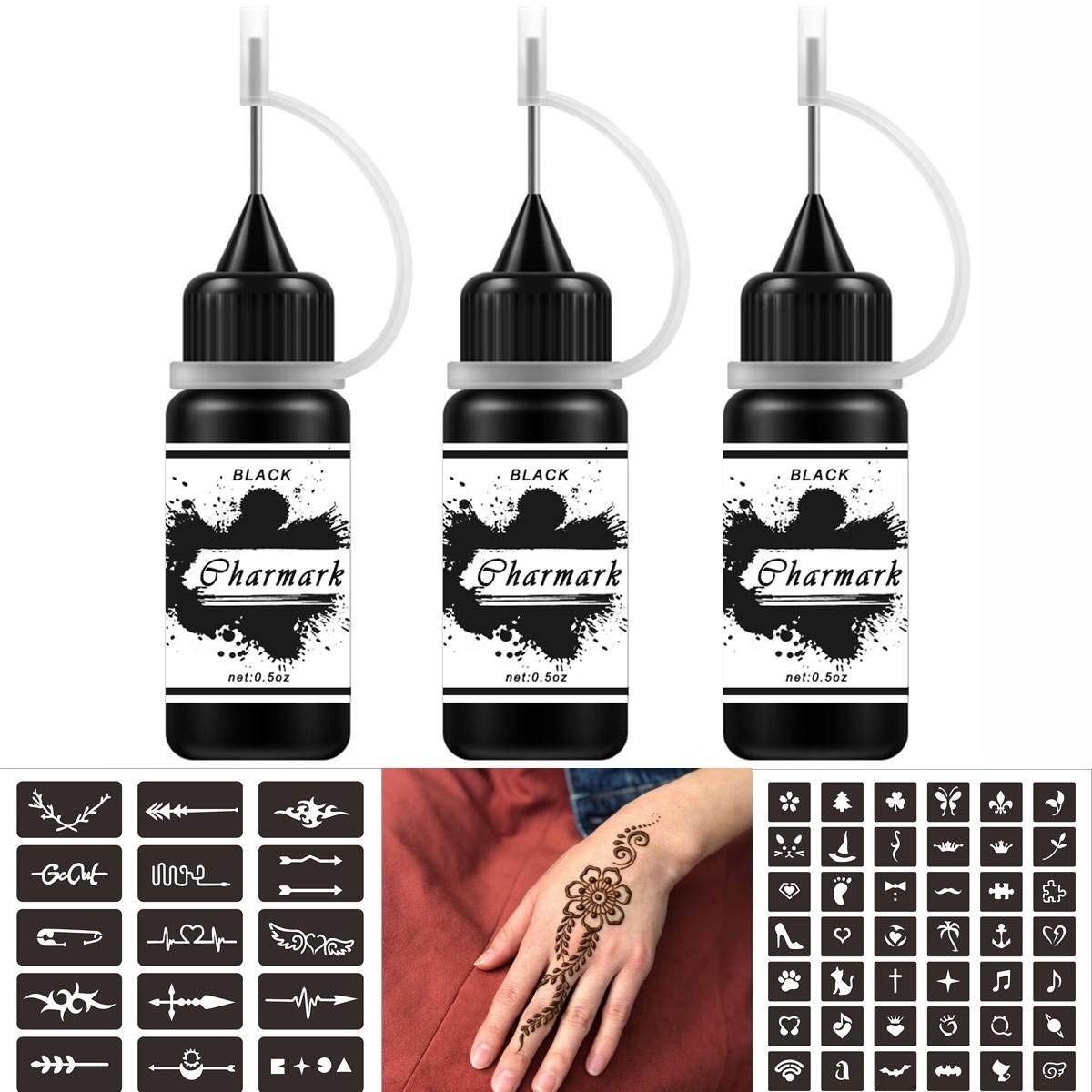 Complete Waterproof Fake Freckles Painting Kit - 3 Bottles with 84 Stickers