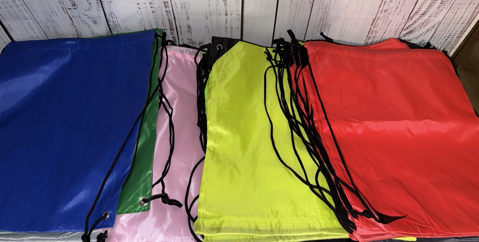 Nylon Drawstring Backpack Bundle Random Color Bag Mixed (50 Bags Incl) NWOT