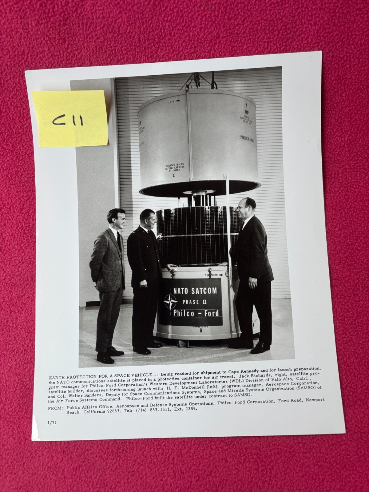 NASA vintage PHOTO spacecraft SPACE vehicle NATO SATCOM communications SATELLITE
