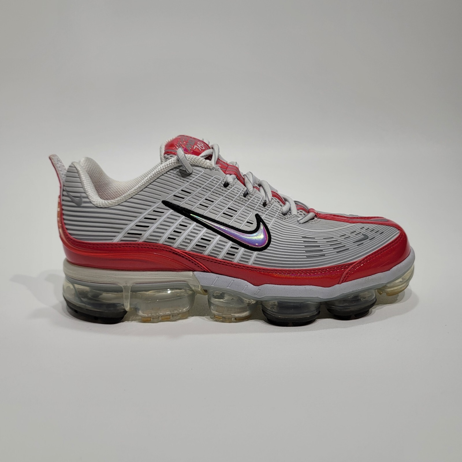 Nike Air VaporMax 360 Mens 9.5 OG Gray Red History Of Air Swoosh Logo Sneakers