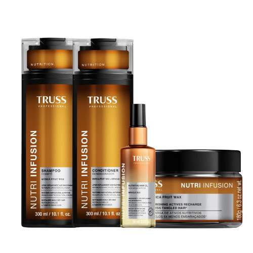 TRUSS Nutri Infusion Bundle – Shampoo, Conditioner, Mask & Oil for Dry Hair