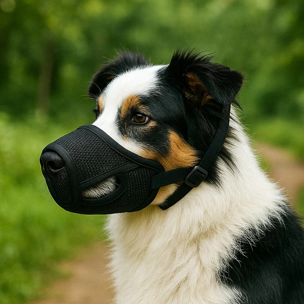 Dog Muzzle Mesh Breathable Going Out Walking Dog Bite Prevention Alarm Preve.