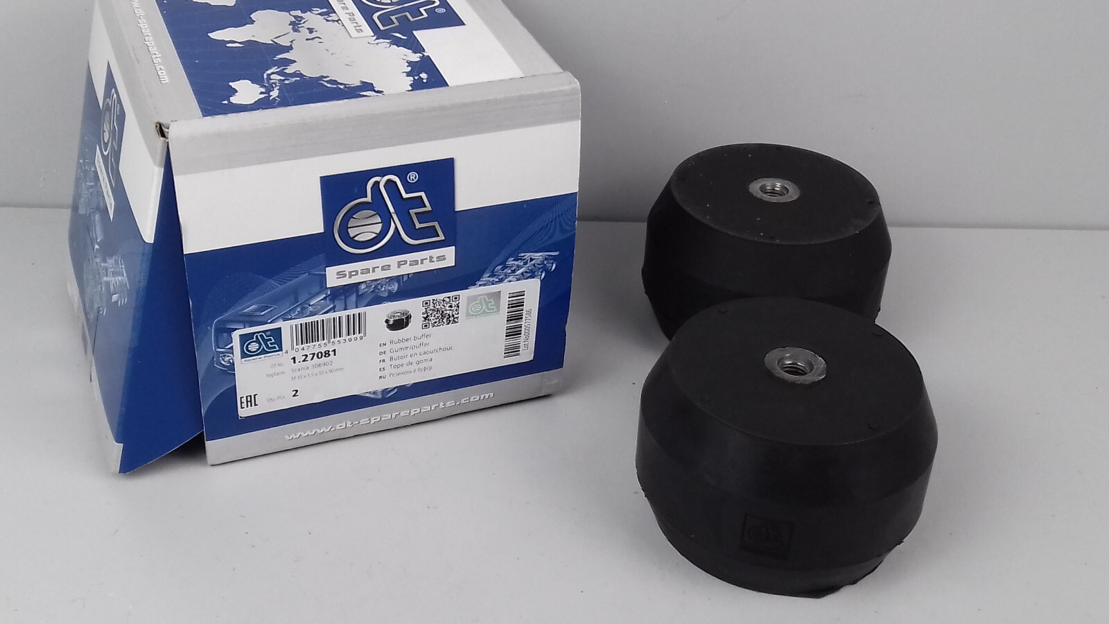 2 x DT Spare Parts Rubber Buffers Part No. 1.27081 Reaplces Scania 306902