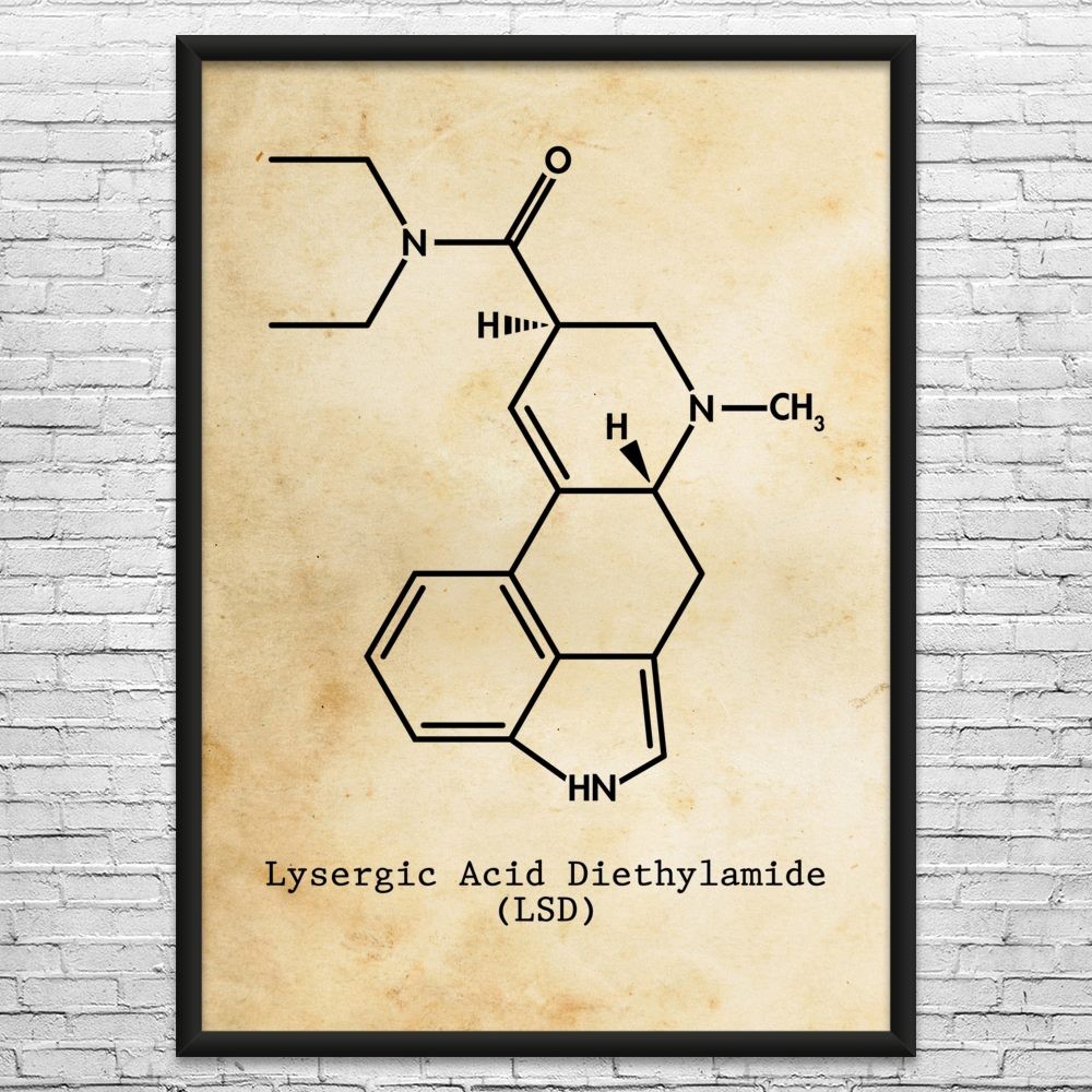 LSD Molecule Wall Art: Acid Art Print, Stoner Gift, Lsd Art, Head Shop Wall Art