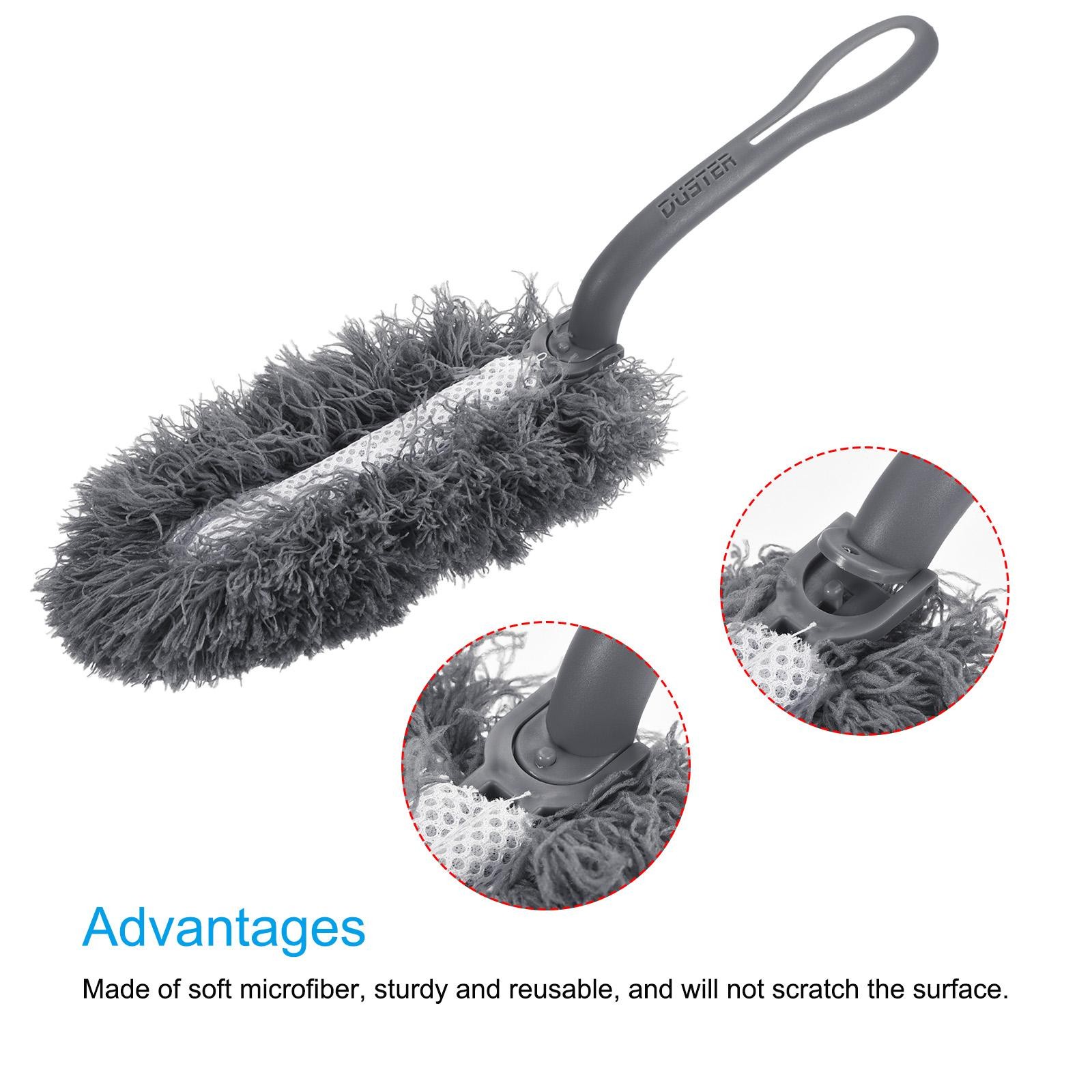 Microfiber Dust Reusable Feather Dust, Grey