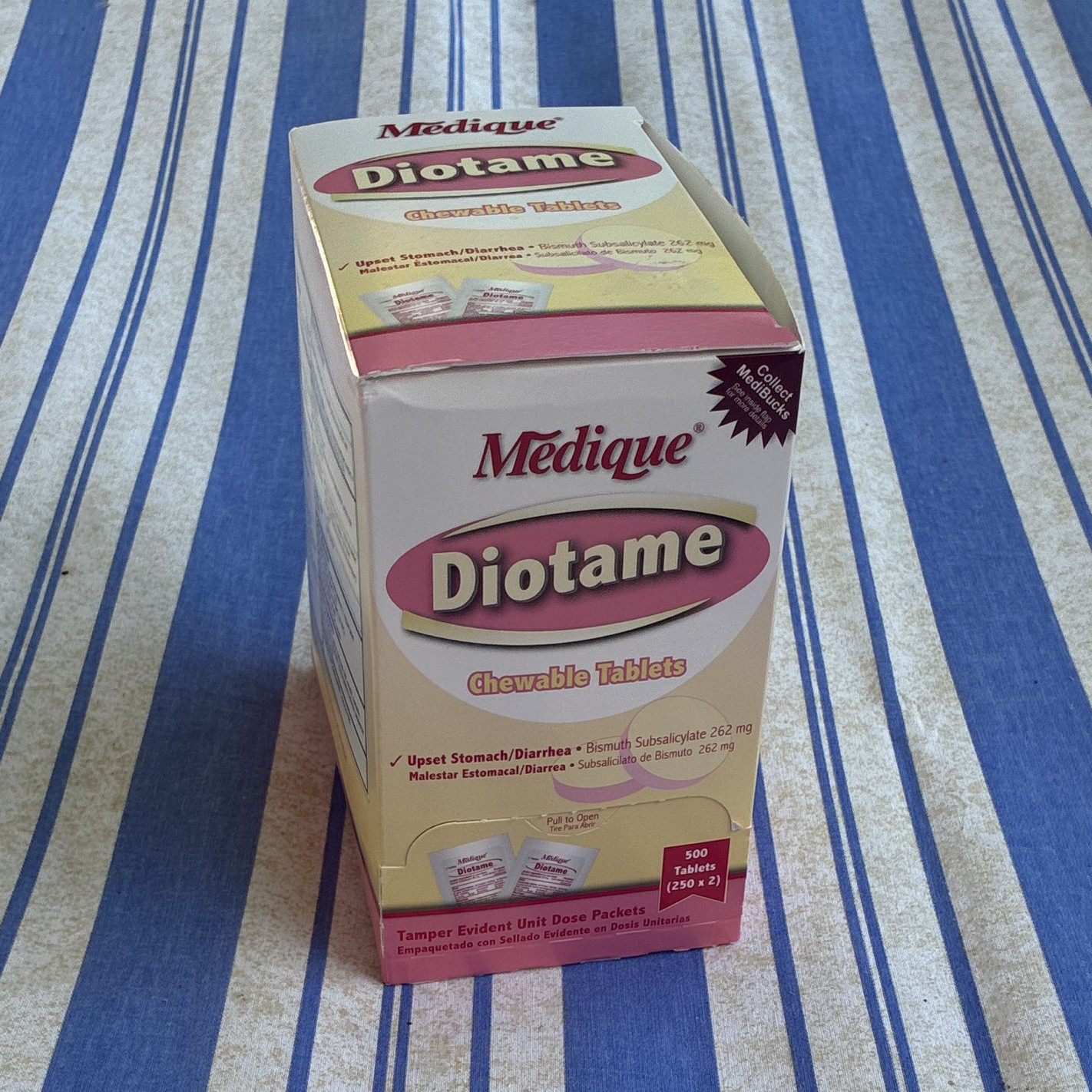 Medique Diotame Diarrhea/Upset Stomach Relief Bismuth 262mg Chewable 500