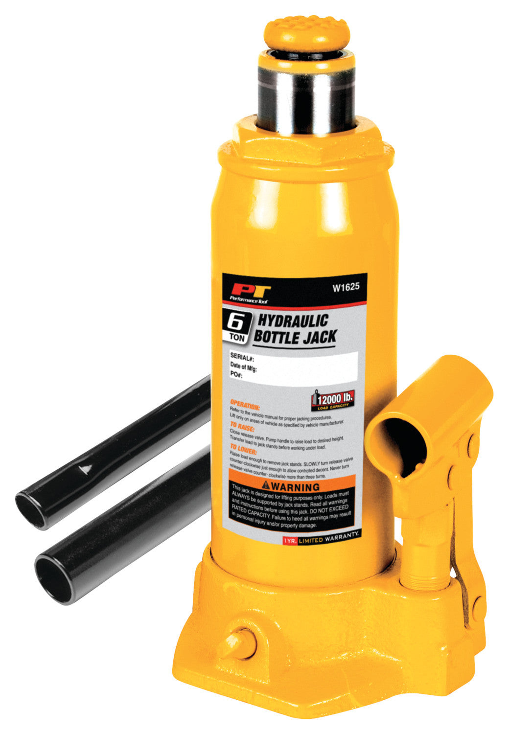 PERFORMANCE TOOL W1625 6 TON JACK-BOTTLE