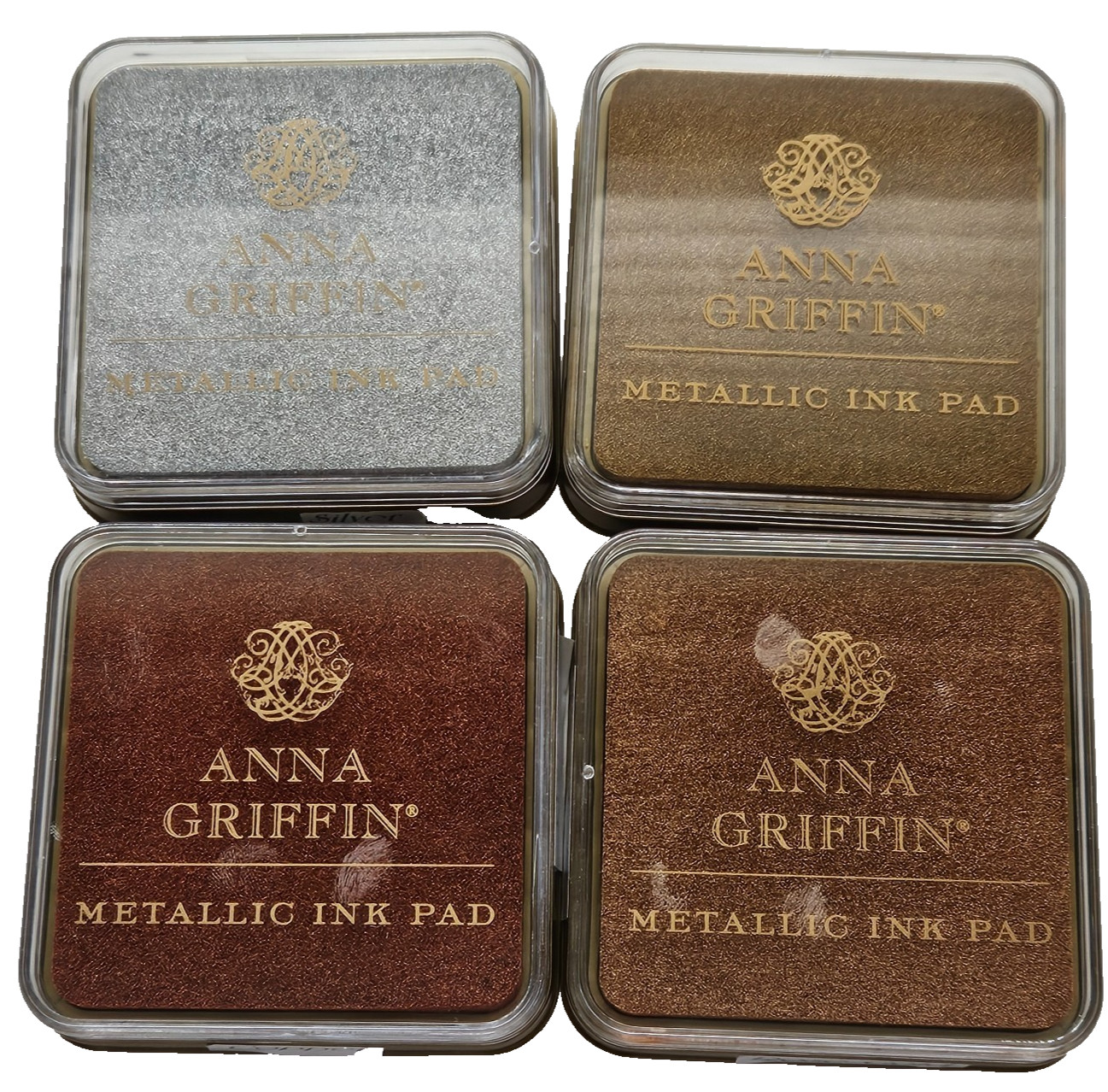 Anna Griffin Metallic Ink Stamp Pads Lot of 4